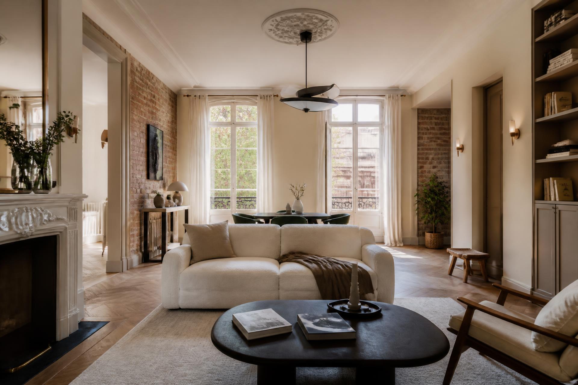 Séjour toulousain entièrement rénové, parquet chêne et lumière naturelle